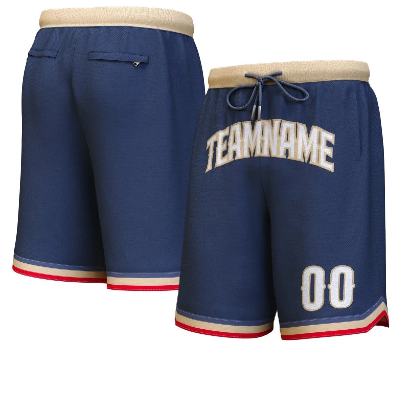 Basketball socks durable-style -Custom Navy White-Old Gold Personalized Basketball Shorts