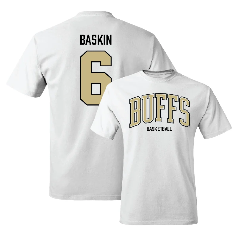 Men's basketball T-shirts vintage-quick -Men's Basketball White Arch Tee  - Trevor Baskin