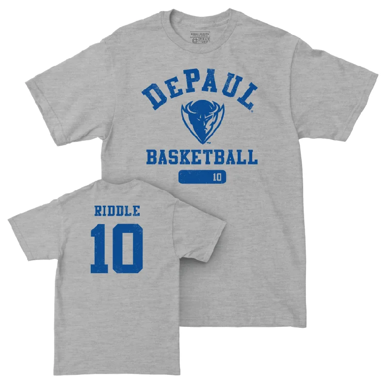 Men's basketball T-shirts adult -DePaul Men's Basketball Sport Grey Varsity Tee - Chris Riddle | #10