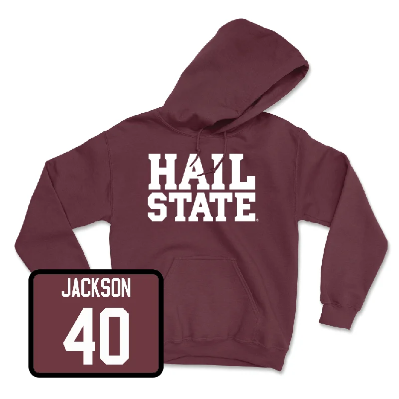 Men's basketball hoodie fast-dry sale -Maroon Men's Basketball Hail Hoodie  - Trey Jackson