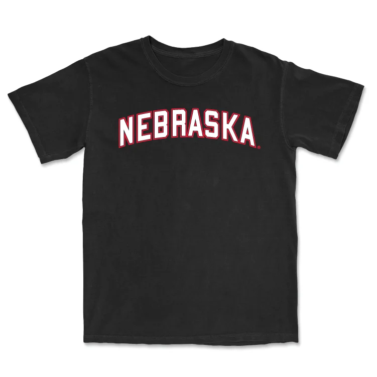 Men's basketball T-shirts soft-touch -Men's Basketball Black Nebraska Tee - Samuel Hoiberg