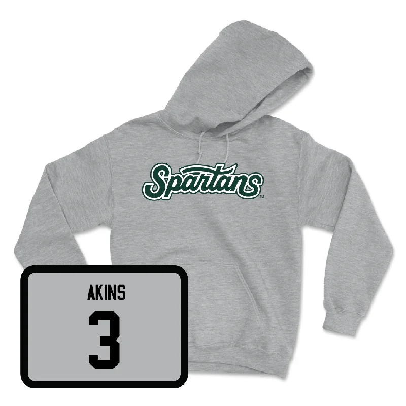 Men's basketball hoodie pro-level hoodie -Sport Grey Men's Basketball Script Hoodie - Jaden Akins