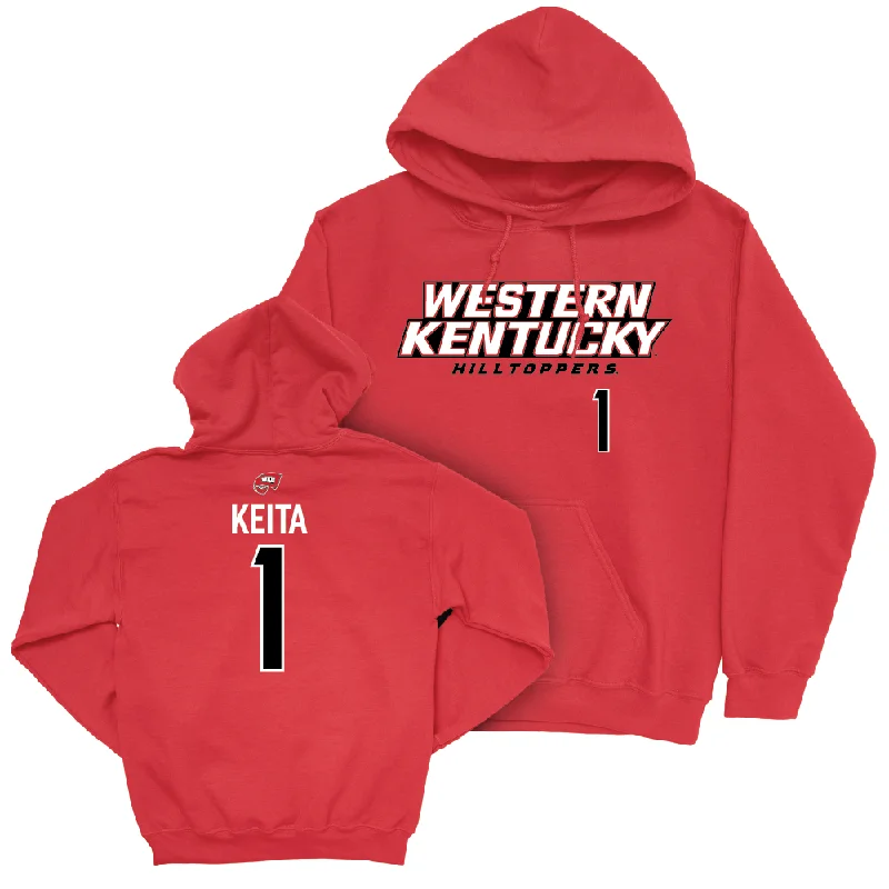 Men's basketball hoodie practice staple -WKU Men's Basketball Red Sideline Hoodie   - Blaise Keita