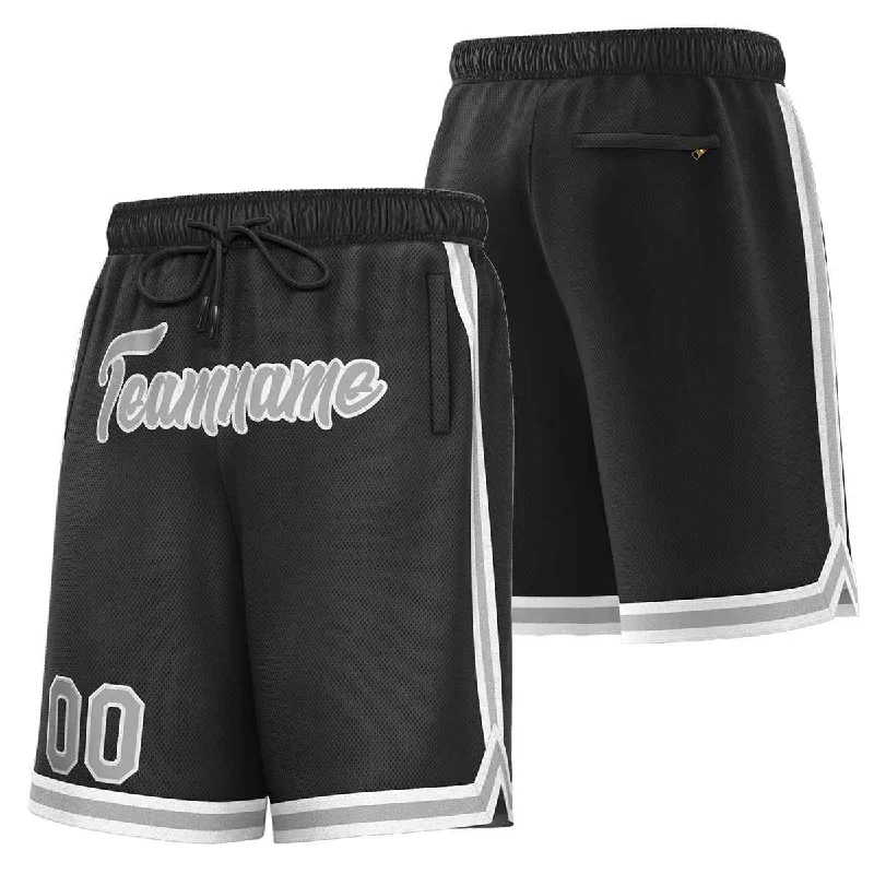 Men's basketball shorts affordable apparel -Custom Black Gray-White Sport Basketball Shorts