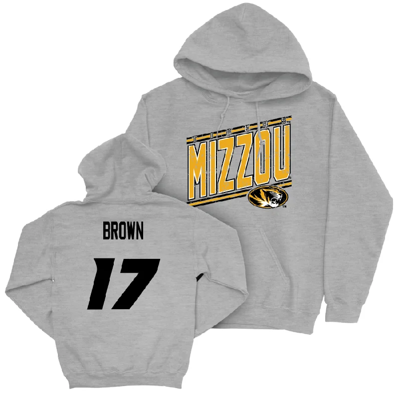 Men's basketball hoodie custom sale -Sport Grey Men's Basketball Vintage Hoodie  - JV Brown