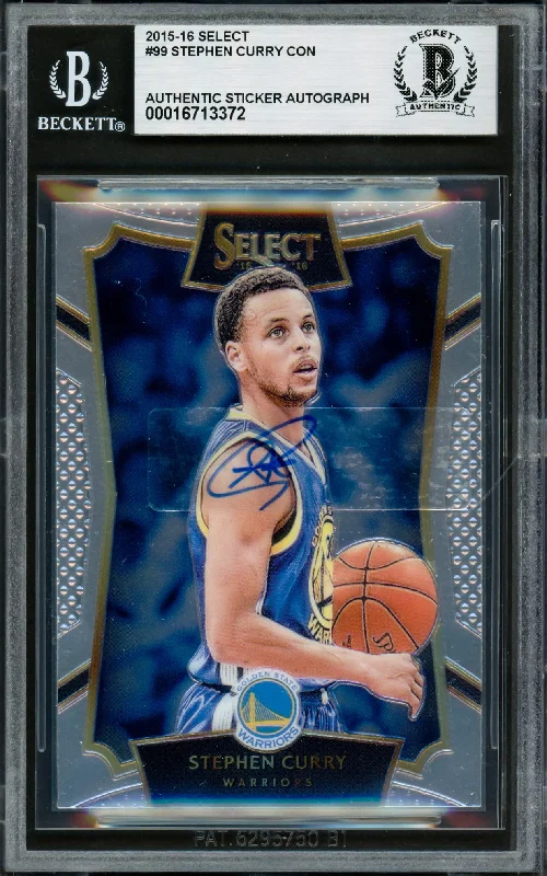 Basketball cards hot-pick-rarity -Stephen Curry Autographed 2015-16 Select Card #99 Golden State Warriors Beckett BAS