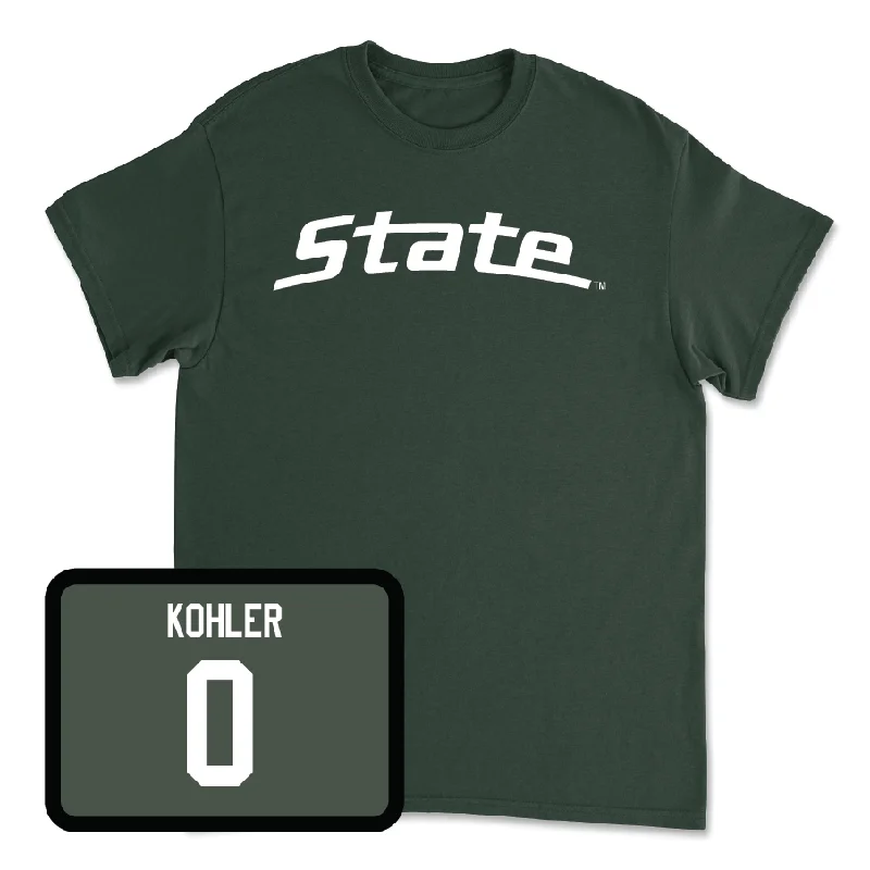 Men's basketball T-shirts retro-play -Green Men's Basketball State Tee - Jaxon Kohler