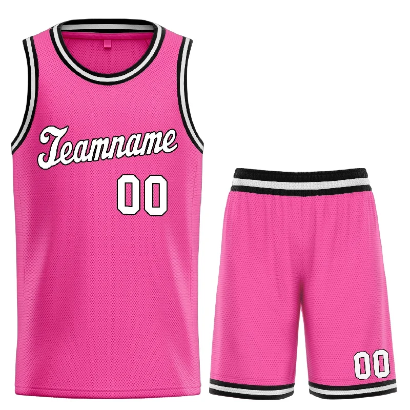 Basketball jerseys stylish-performance -Custom Pink White Classic Sets Basketball Jersey