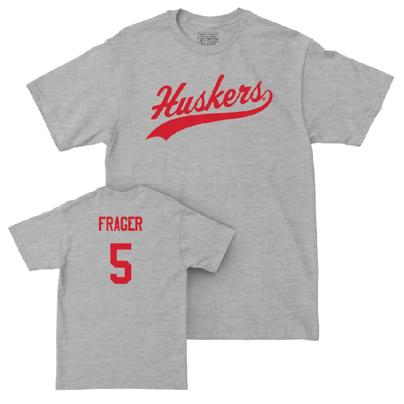 Men's basketball T-shirts pro-court -Sport Grey Men's Basketball Script Tee  - Braden Frager