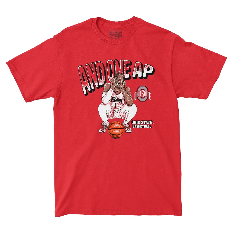 Men's basketball T-shirts logo -EXCLUSIVE RELEASE: Ajae Petty  And One AP Red Tee