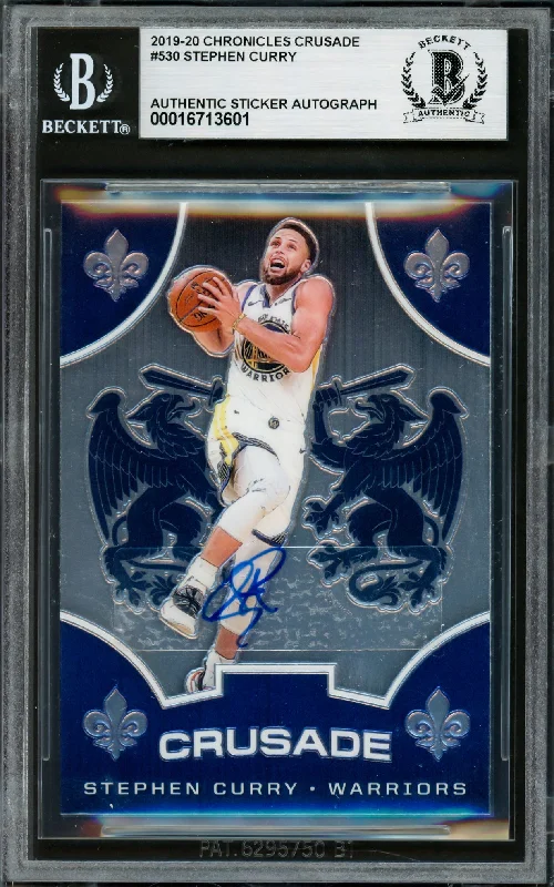 Basketball cards charity-rare -Stephen Curry Autographed 2019-20 Panini Crusade Card #530 Golden State Warriors Beckett BAS