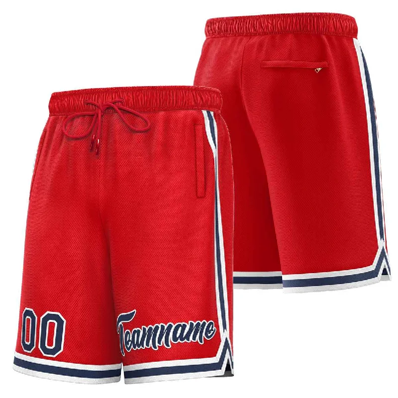 Men's basketball shorts sale coupon -Custom Red Navy-White Sport Basketball Shorts