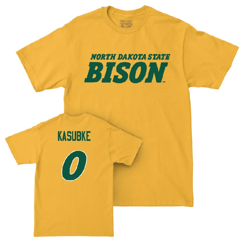 Men's basketball T-shirts pro-moisture -Gold Men's Basketball Bison Tee - Luke Kasubke