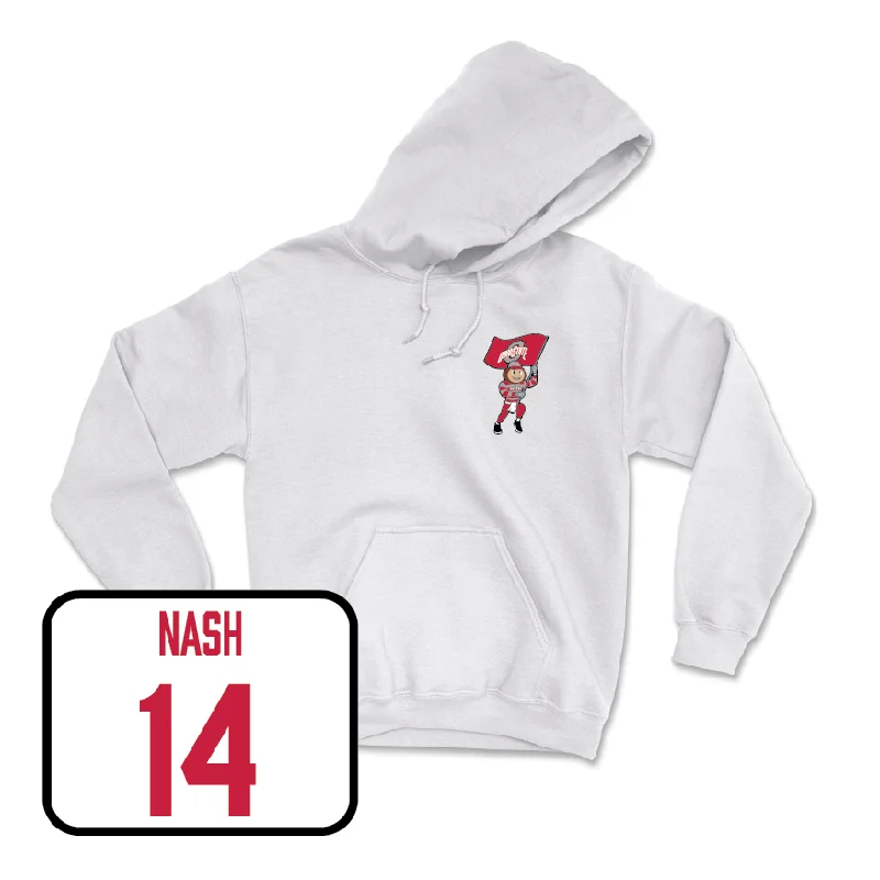 Men's basketball hoodie quality apparel -Men's Basketball White Brutus Hoodie  - Braylen Nash