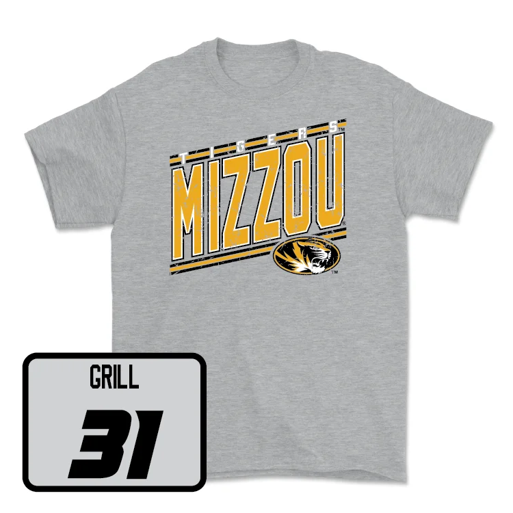 Men's basketball T-shirts lightweight-moisture -Sport Grey Men's Basketball Vintage Tee - Caleb Grill