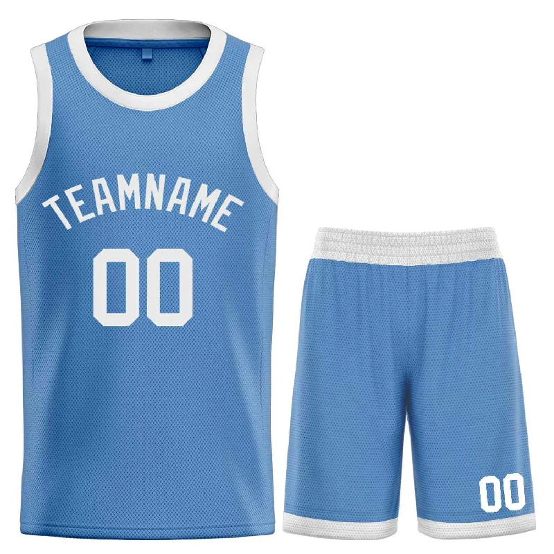 Basketball jerseys polyester -Custom Light Blue White Bull Classic Sets Basketball Jersey