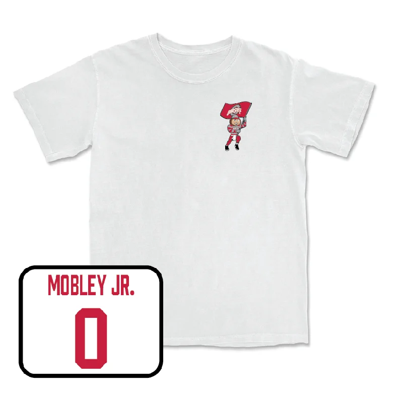 Men's basketball T-shirts black -Men's Basketball White Brutus Comfort Colors Tee  - John Mobley Jr.