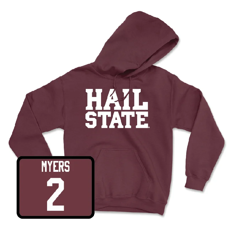 Men's basketball hoodie pro-inspired -Maroon Men's Basketball Hail Hoodie - Adrian Myers