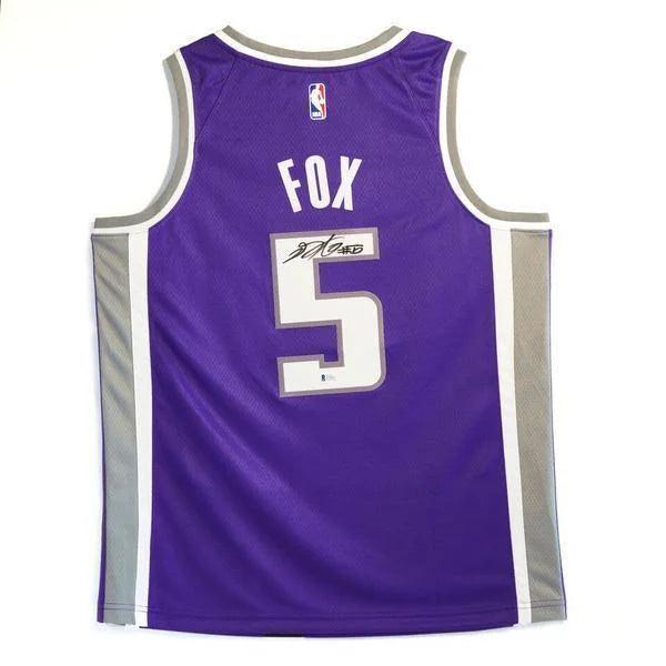 Basketball jerseys gym -De'Aaron Fox Sacramento Kings Signed Basketball Jersey BAS Beckett COA 2 Autograph