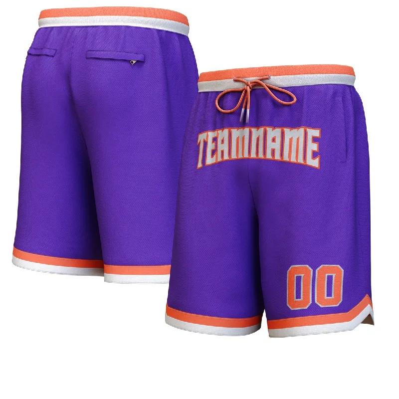 Basketball socks pro-performance -Custom Purple Gray-Orange Personalized Basketball Shorts