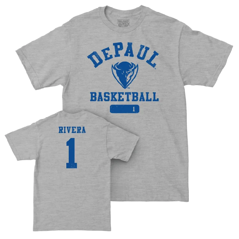 Men's basketball T-shirts anti-odor -DePaul Men's Basketball Sport Grey Varsity Tee - Isaiah Rivera | #1