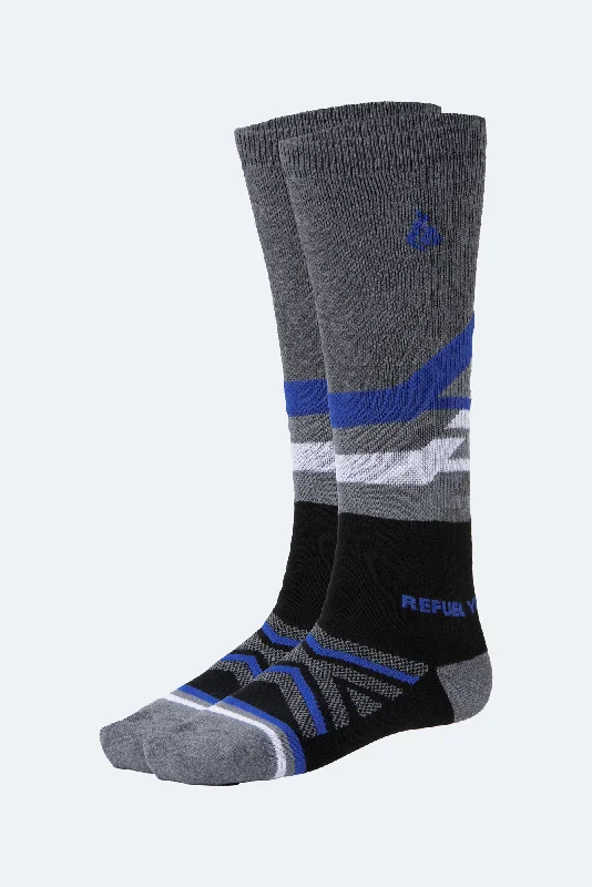 Basketball socks premium -Oil And Gaz Sporty Unisex Skiing Sock  Black/Grey/White/Royal Blue