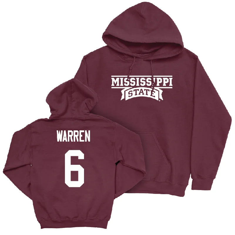 Men's basketball hoodie elite comfort -Maroon Men's Basketball Team Hoodie  - Dellquan Warren