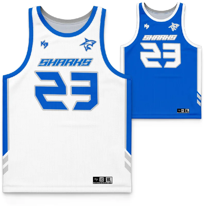 Basketball jerseys team-comfort -Sharks Reversible Custom Basketball Jersey