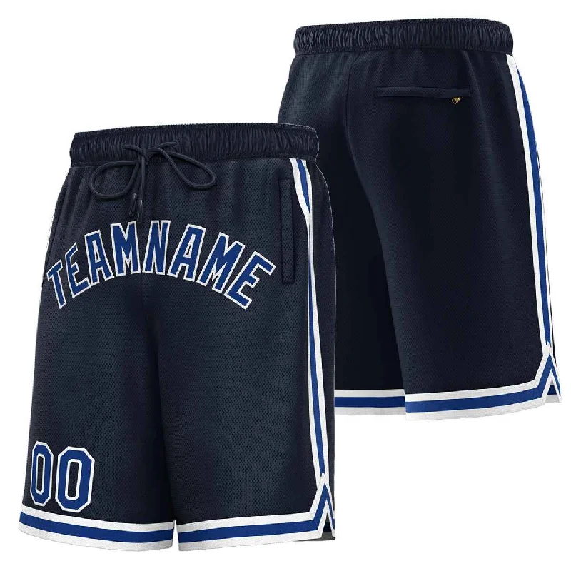 Men's basketball shorts stylish special -Custom Navy Royal-White Sport Basketball Shorts