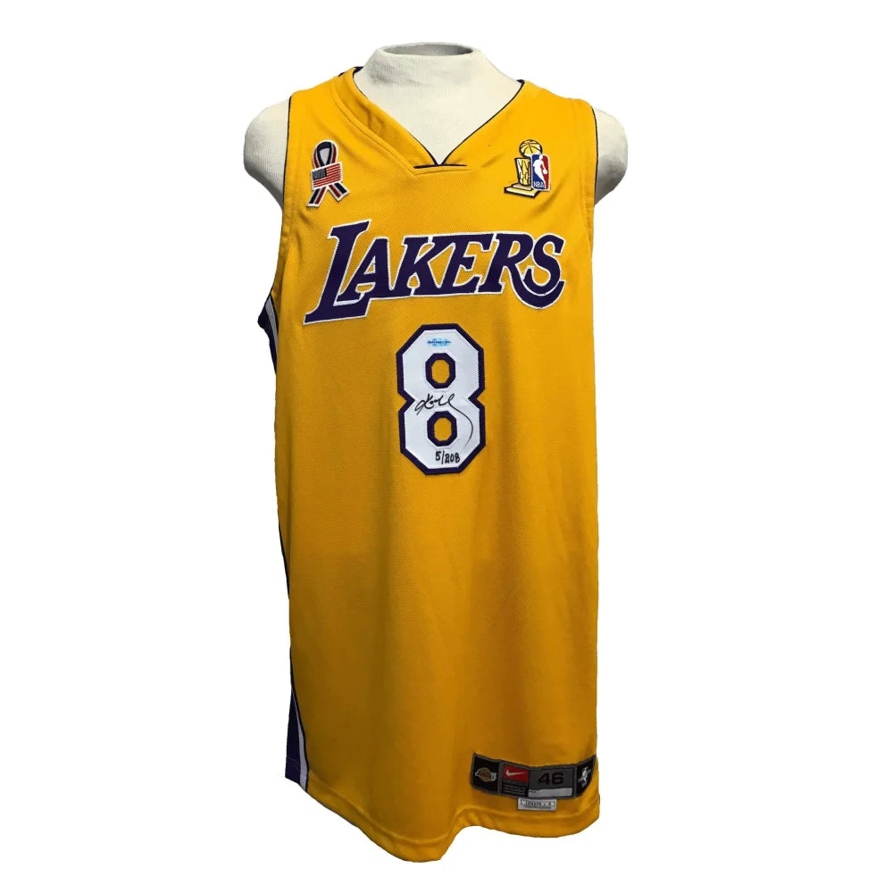 Basketball jerseys team-vintage -Kobe Bryant Signed Lakers #8 Jersey Authentic Finals Uda COA #D/208 Autograph