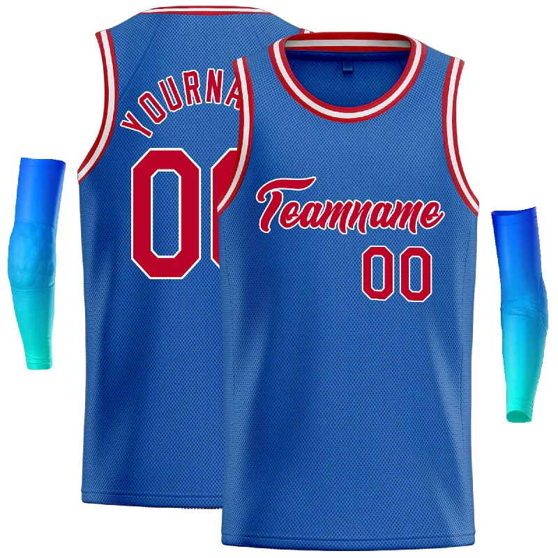 Basketball jerseys warm-up -Custom Blue Red-White Classic Tops Casual Basketball Jersey