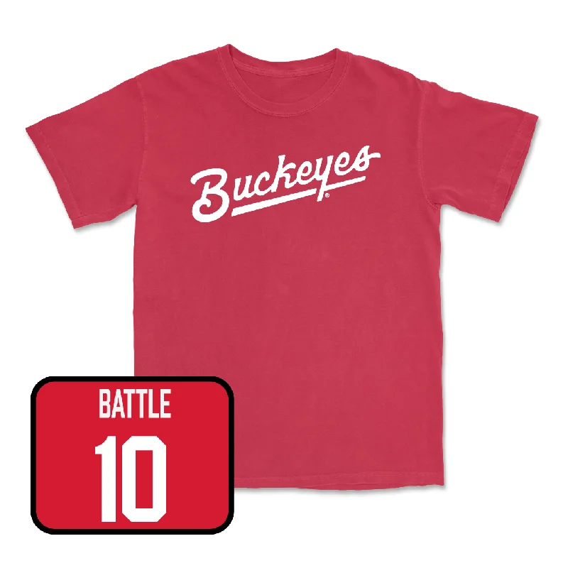 Men's basketball T-shirts UV-protection -Red Men's Basketball Script Tee - Bruce Thornton