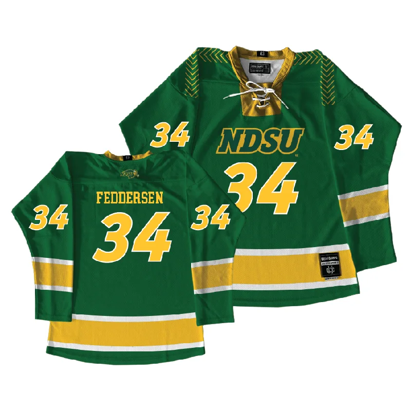 Basketball jerseys all-star -Exclusive: NDSU Men's Basketball Green Hockey Jersey - Noah Feddersen #34