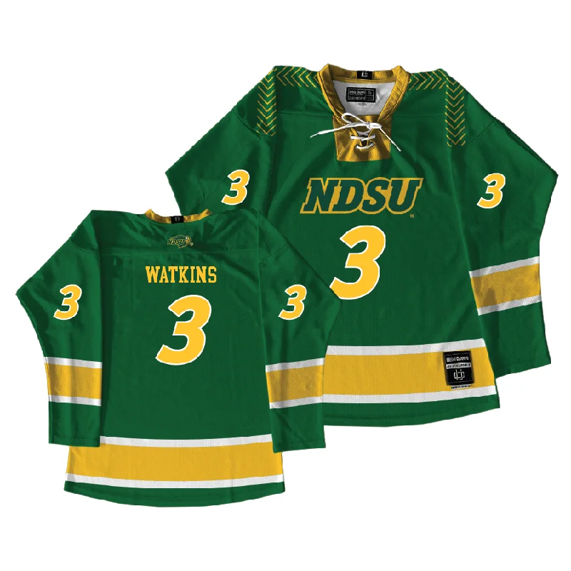 Basketball jerseys muted -Exclusive: NDSU Men's Basketball Green Hockey Jersey  - Brennan Watkins