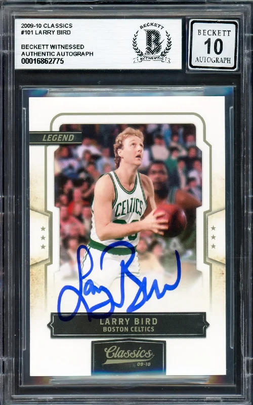 Basketball cards buy-now-rarity -Larry Bird Autographed 2009-10 Panini Classics Card #101 Boston Celtics Auto Grade Gem Mint 10 #700/999 Beckett BAS Witness #16862775