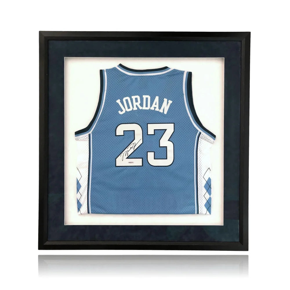 Basketball jerseys spring -Michael Jordan Signed Framed UNC North Carolina Jersey UDA COA Autograph Upper Deck College