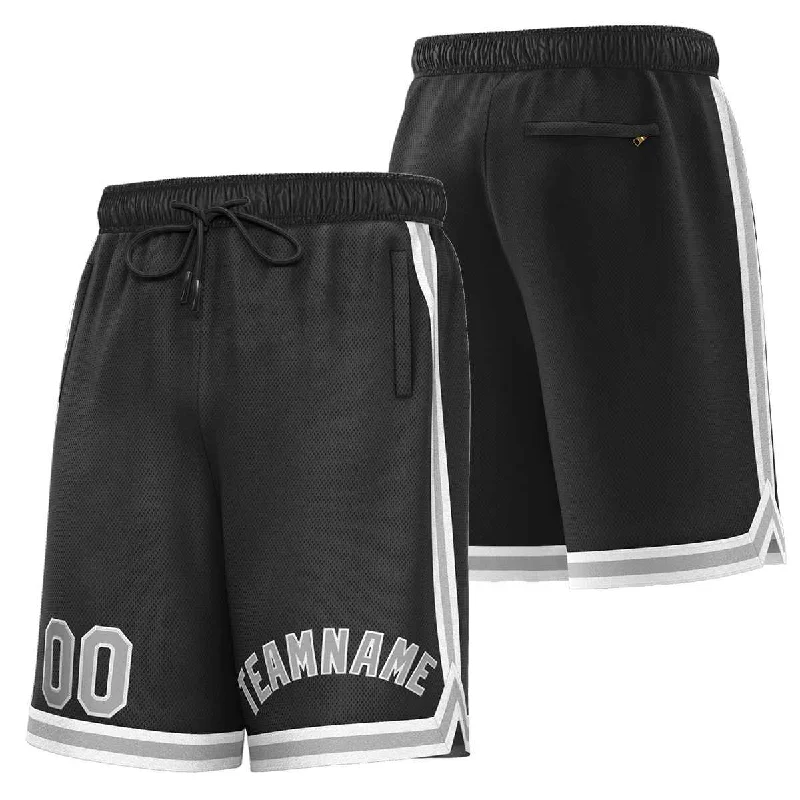 Men's basketball shorts squad special -Custom Black Gray-White Sport Basketball Shorts