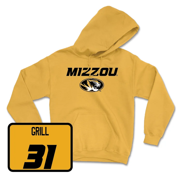 Men's basketball hoodie lightweight collection -Gold Men's Basketball Mizzou Hoodie - Caleb Grill