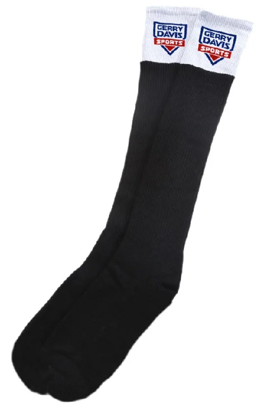 Basketball socks breathable -Gerry Davis Sports Knee High Black Socks