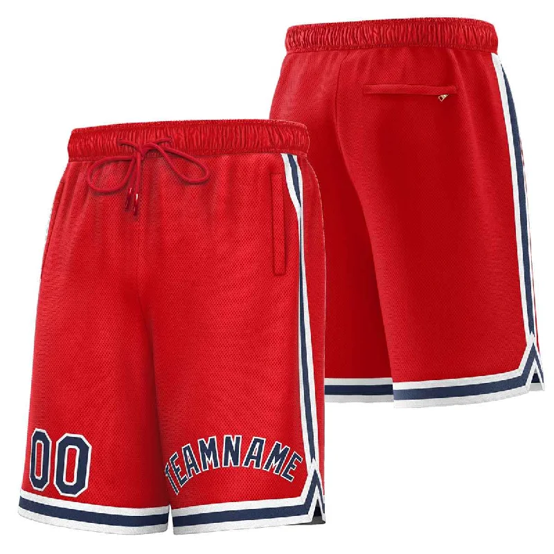 Men's basketball shorts sport deal -Custom Red Navy-White Sport Basketball Shorts