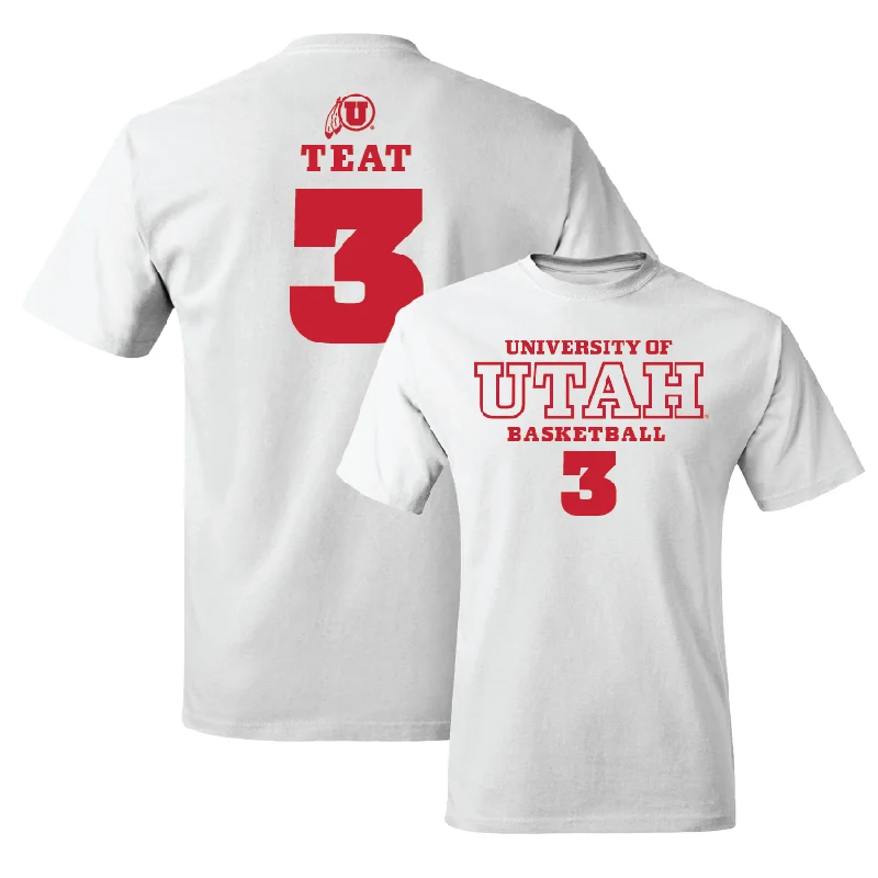 Men's basketball T-shirts stylish-stretch -Men's Basketball White Classic Comfort Colors Tee  - Jayden Teat