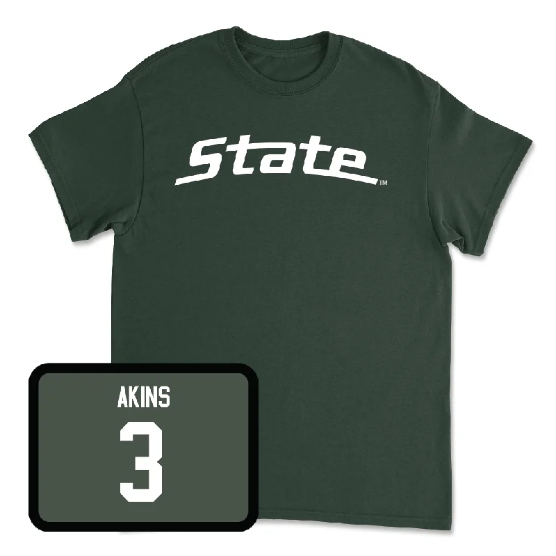 Men's basketball T-shirts stylish-play -Green Men's Basketball State Tee - Jaden Akins