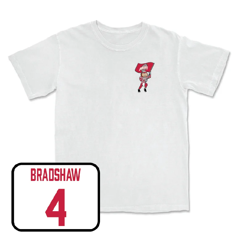 Men's basketball T-shirts durable-pro -Men's Basketball White Brutus Comfort Colors Tee - Aaron Bradshaw