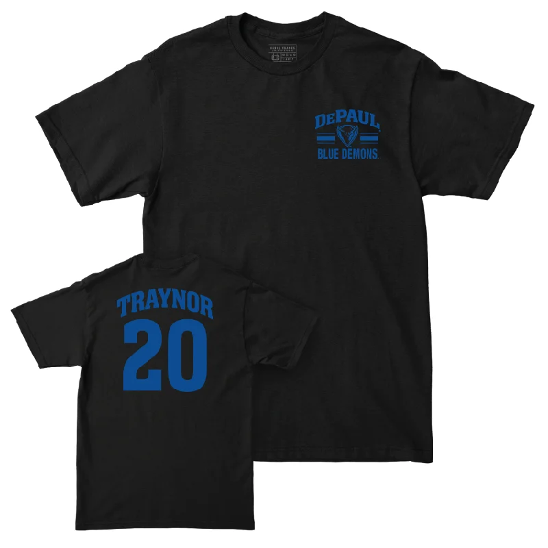 Men's basketball T-shirts team-design -DePaul Men's Basketball Black Victory Tee - Jayden Traynor | #20