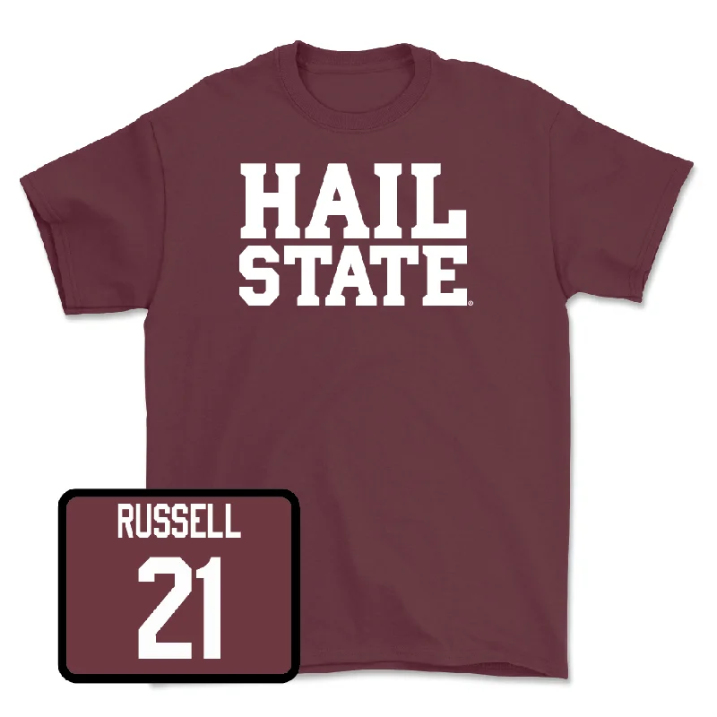 Men's basketball T-shirts pro -Maroon Men's Basketball Hail Tee  - MJ Russell