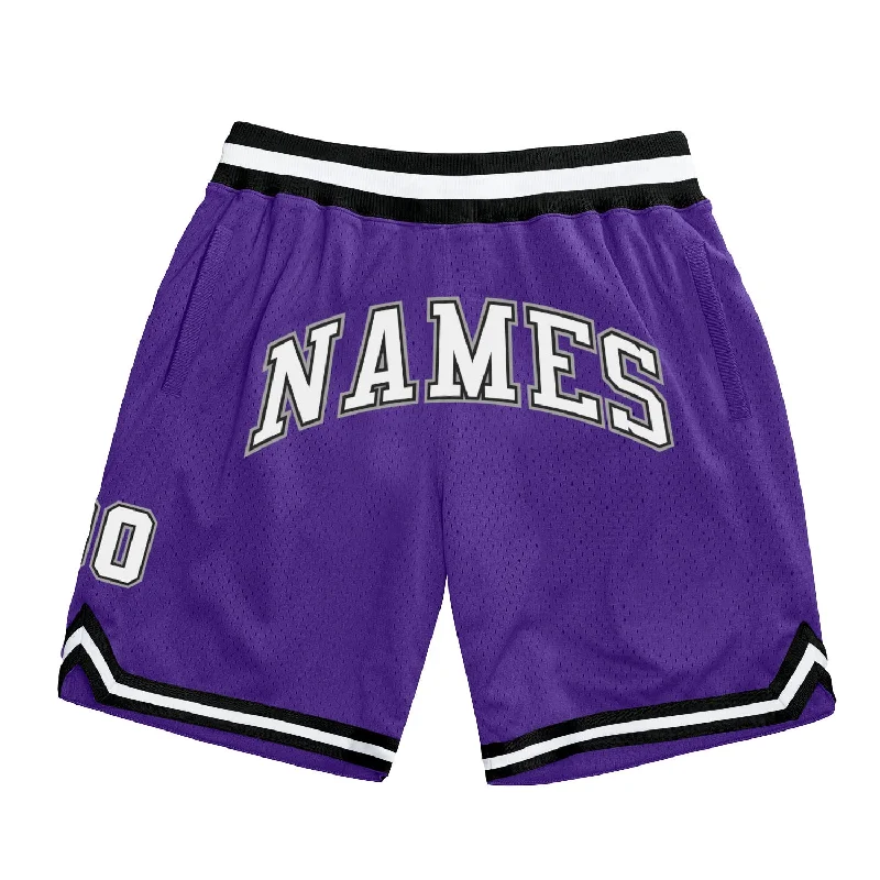 Men's basketball shorts team special -Custom Purple White-Black Authentic Throwback Basketball Shorts