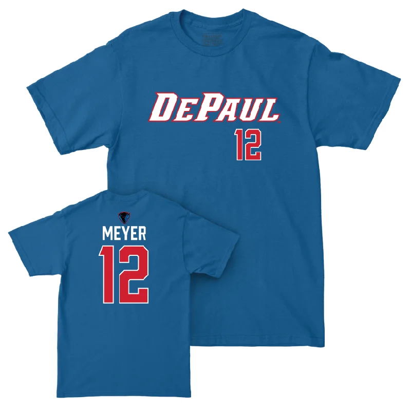 Men's basketball T-shirts modern-vintage -DePaul Men's Basketball Royal Sideline Tee - Jacob Meyer | #12