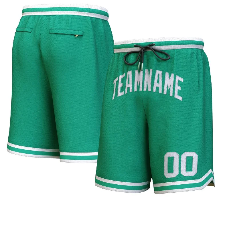 Men's basketball shorts lightweight sale -Custom Hunter Green White Personalized Basketball Shorts