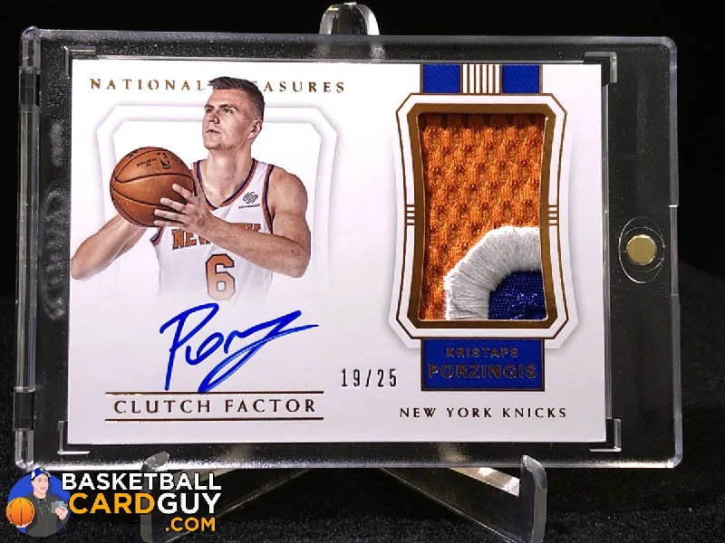 Basketball jerseys anti-odor -Kristaps Porzingis 2017-18 Panini National Treasures Clutch Factor Jersey Autographs Bronze #/25