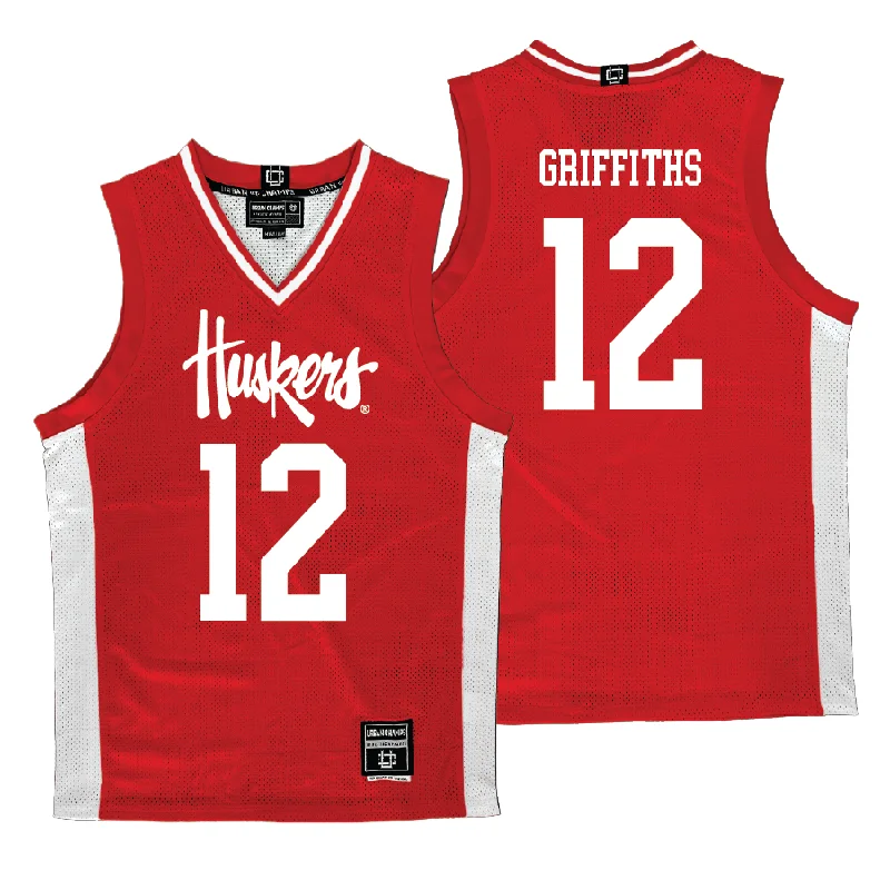 Basketball jerseys retro-fit -Nebraska Men's Basketball Red Jersey  - Gavin Griffiths